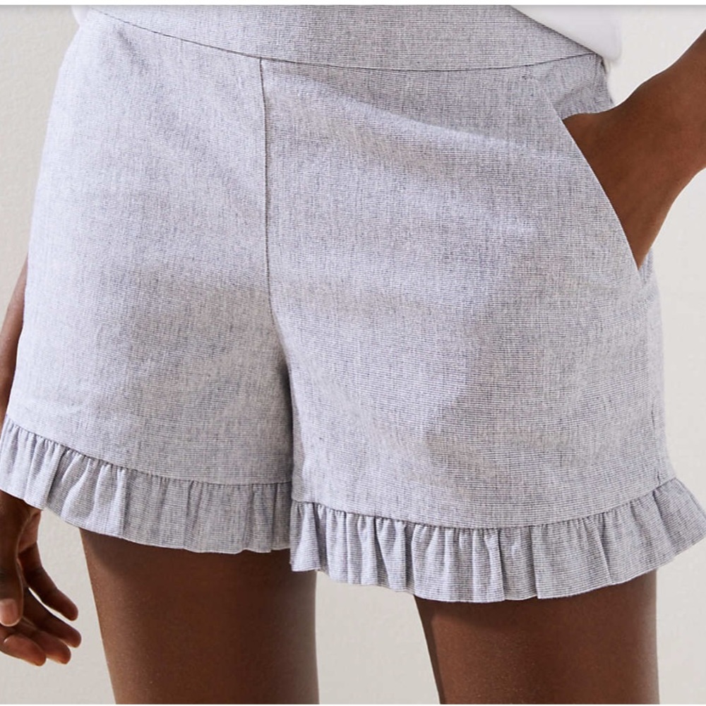 LOFT Pink Ruffle Shorts - Picture 2 of 8